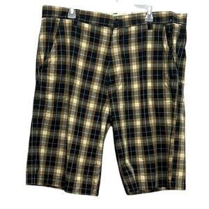 96 North Mens Size 40 100% Cotton Long Plaid Board Golf Shorts w Pockets